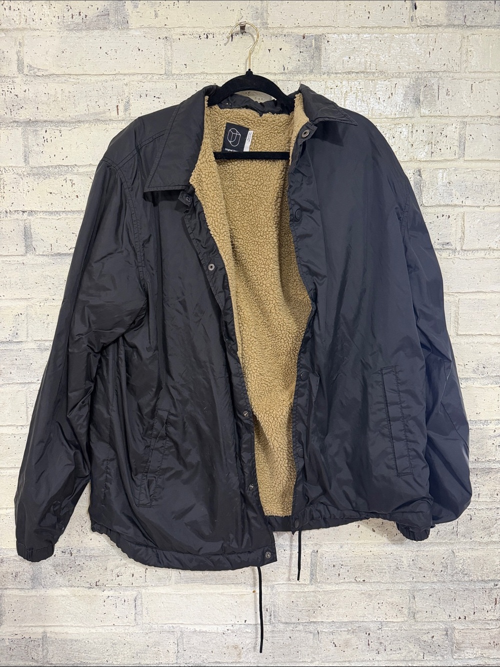 Original Use Black Jacket with Tan Sherpa Lining